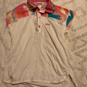 Vintage 90’s (tags says 1992) 100% cotton Head White and Pink Casual Polo Shirt